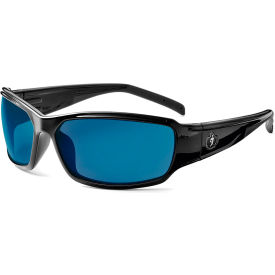 Ergodyne® Skullerz® Thor Safety Glasses Blue Mirror Lens Black Frame 51092