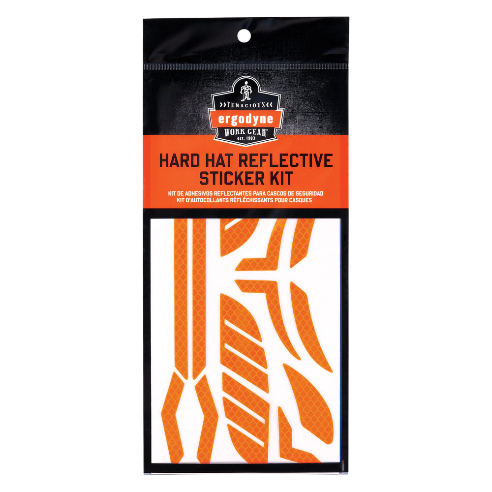 Ergodyne Skullerz 8961 Reflective Hard Hat & Safety Helmet Sticker Kit, Orange MPN:61101