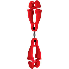 Ergodyne® 3420 Squids® Swiveling Glove Clip Holder Dual Clips Red 19413 - Pkg Qty 6