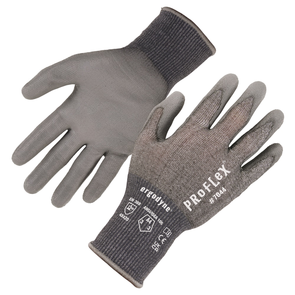Ergodyne Proflex 7044 PU-Coated Cut-Resistant Gloves, Gray, 2X MPN:10496