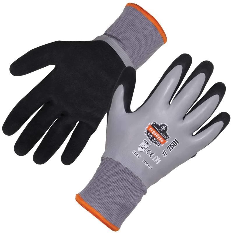 Ergodyne ProFlex 7501 Coated Waterproof Winter Work Gloves, Large, Gray MPN:17634