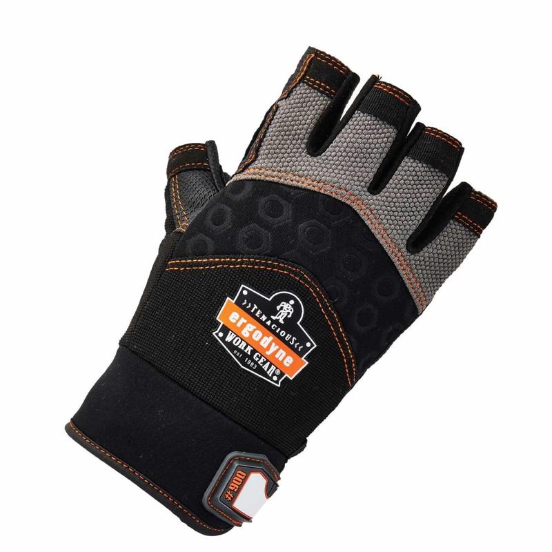 Ergodyne ProFlex 900 Half-Finger Impact Gloves, Small, Black MPN:17692