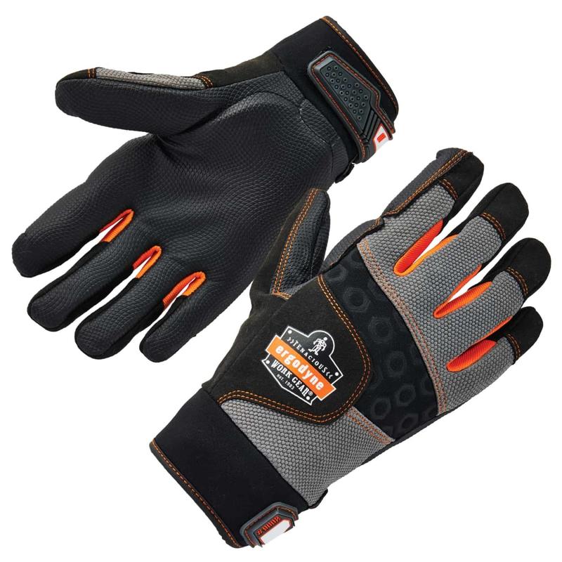 Ergodyne ProFlex 9002 ANSI/ISO-Certified Full-Finger Anti-Vibration Gloves, Medium, Black MPN:17703