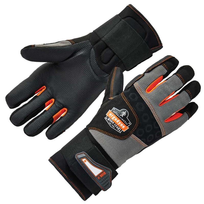 Ergodyne ProFlex 9012 Certified Anti-Vibration Gloves With Wrist Support, Large, Black MPN:17734