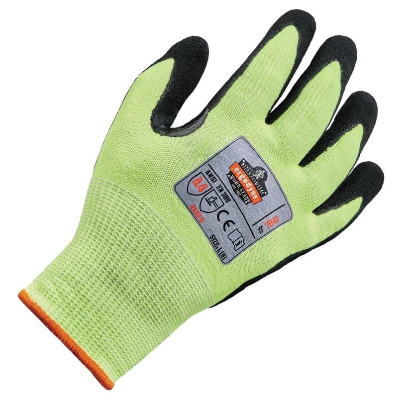 Ergodyne ProFlex 7041 Hi-Vis Nitrile-Coated Level 4 Cut-Resistant Gloves, X-Large, Lime MPN:17815