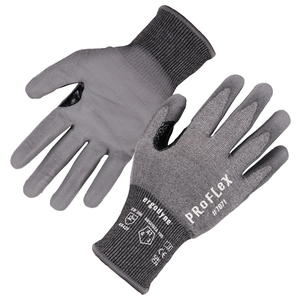 Ergodyne Proflex 7071 PU-Coated Cut-Resistant Gloves, Gray, Large MPN:18074