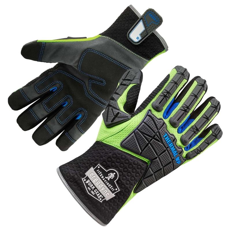 Ergodyne ProFlex 925WP Performance Dorsal Impact-Reducing Thermal Waterproof Gloves, Small, Lime MPN:18102