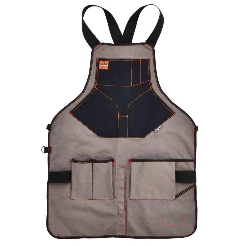 Ergodyne Arsenal 5705 Extended-Length Canvas Tool Apron, Gray MPN:13696