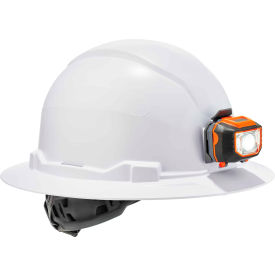 Ergodyne Skullerz® 8971LED Hard Hat Full Brim Ratchet Suspension LED Light Class E White 60152