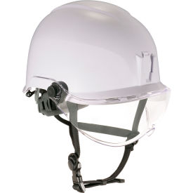 Ergodyne Skullerz 8974V Class E Safety Helmet with Visor Kit Anti-Fog Clear Lens White 60215