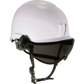 Ergodyne Skullerz 8974V Class E Safety Helmet with Visor Kit Anti-Fog Smoke Lens White 60216