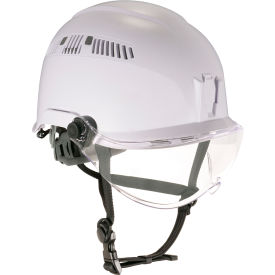 Ergodyne Skullerz 8975V Class C Safety Helmet with Visor Kit Anti-Fog Clear Lens White 60219