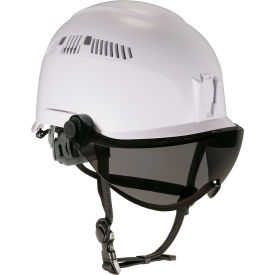 Ergodyne Skullerz 8975V Class C Safety Helmet with Visor Kit Anti-Fog Smoke Lens White 60220