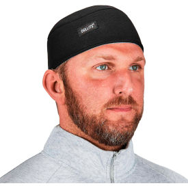 Ergodyne® Chill-Its® 6630 High-Performance Terry Cloth Skull Cap Black 12516 - Pkg Qty 6