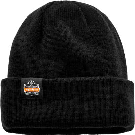 Ergodyne® N-Ferno® 6811Z Rib Knit Hat Zipper Black 16801