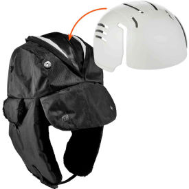 Ergodyne® N-Ferno® 6802ZI Trapper Hat Kit w/ Universal Bump Cap Zipper S/M Black 16897