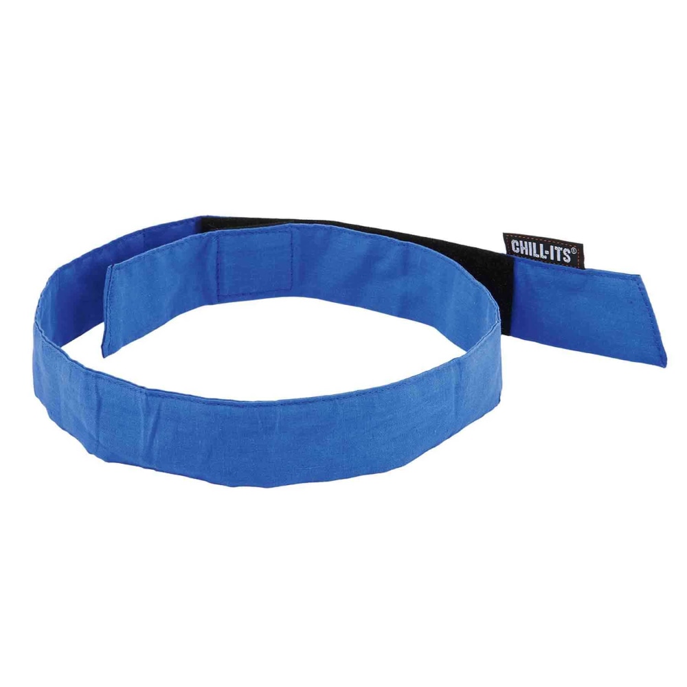 Ergodyne Chill-Its 6705 Evaporative Cooling Bandanas, Solid Blue, Pack Of 24 Bandanas MPN:12317