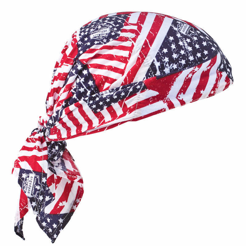 Ergodyne Chill-Its 6710 Evaporative Cooling Triangle Hats, Stars & Stripes, Case Of 24 Hats MPN:12323