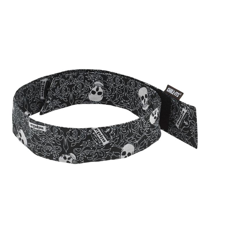 Ergodyne Chill-Its 6705 Evaporative Cooling Bandanas, Skulls, Pack Of 24 Bandanas MPN:12349