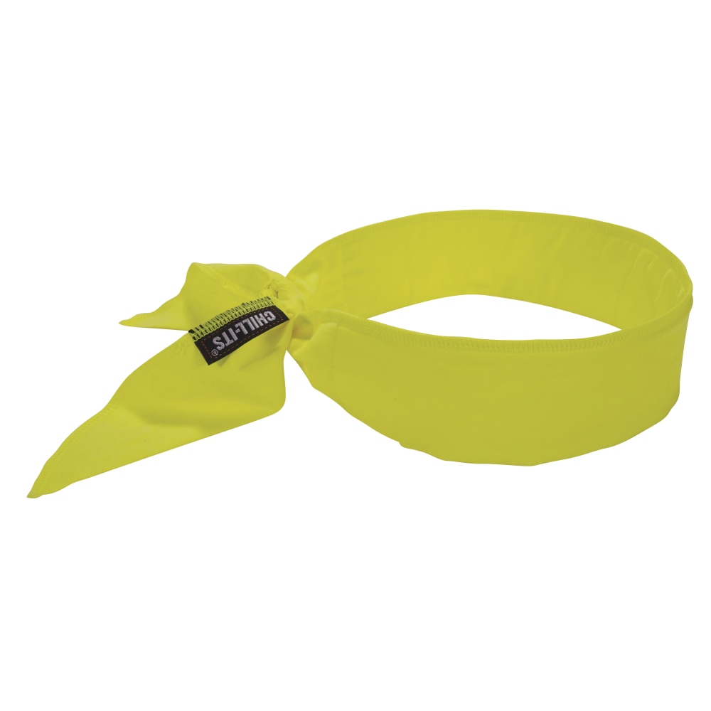 Ergodyne Chill-Its 6702 Evaporative Cooling Bandanas, Lime, Pack Of 12 Bandanas MPN:12397