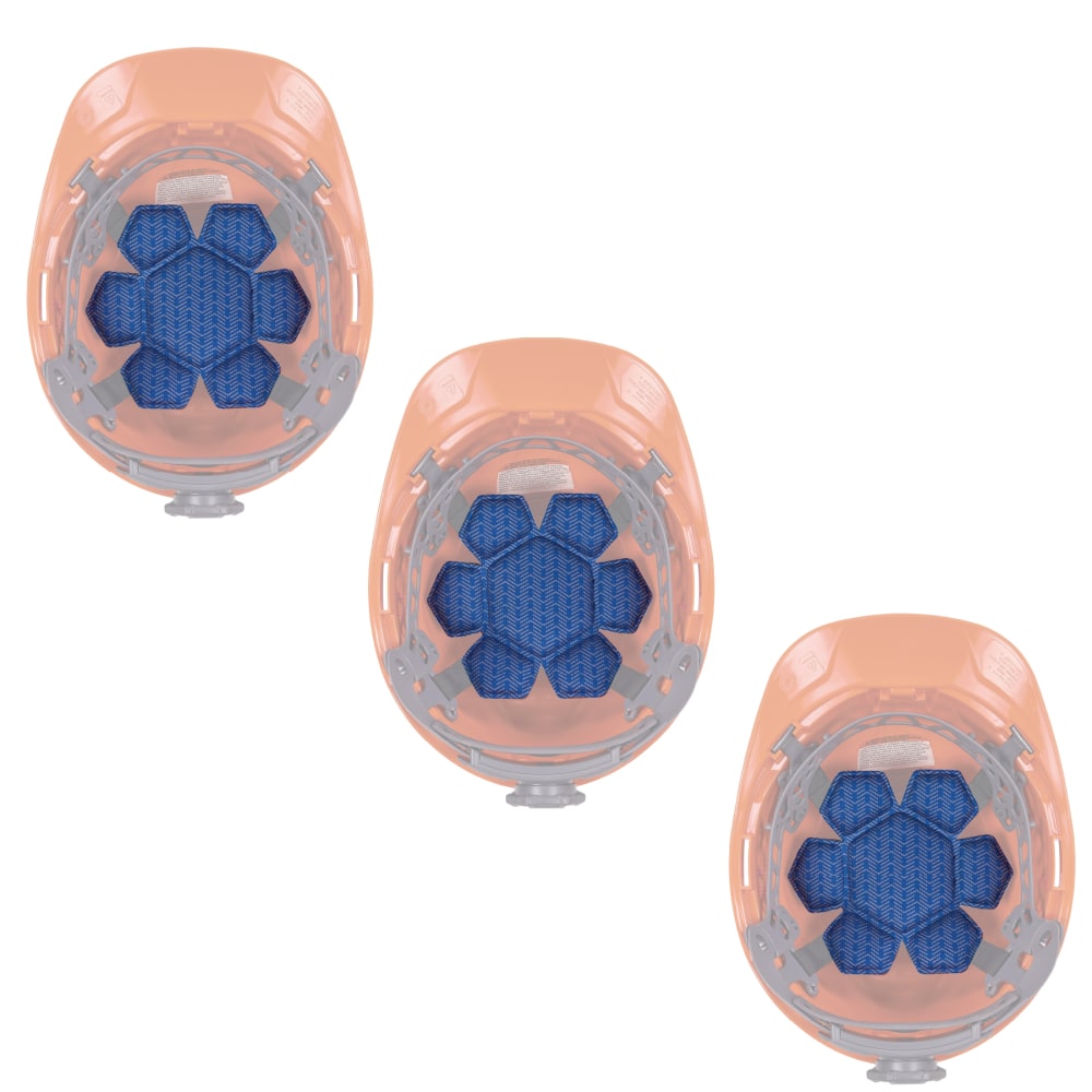 Ergodyne Chill-Its 6612 Hard Hat Cooling Top Pads, Blue, Pack Of 3 Pads MPN:12448