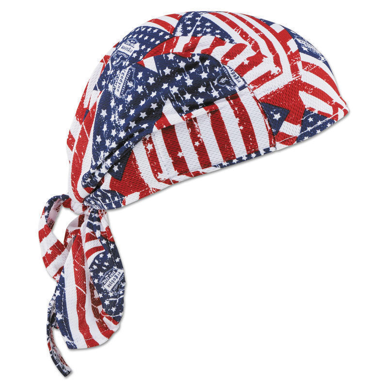 Ergodyne Chill-Its 6615 High-Performance Dew Rag, Stars & Stripes MPN:12477