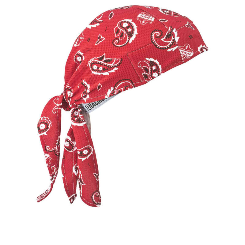 Ergodyne Chill-Its 6615 High-Performance Dew Rags, Red Western, Pack Of 6 Dew Rags MPN:12479
