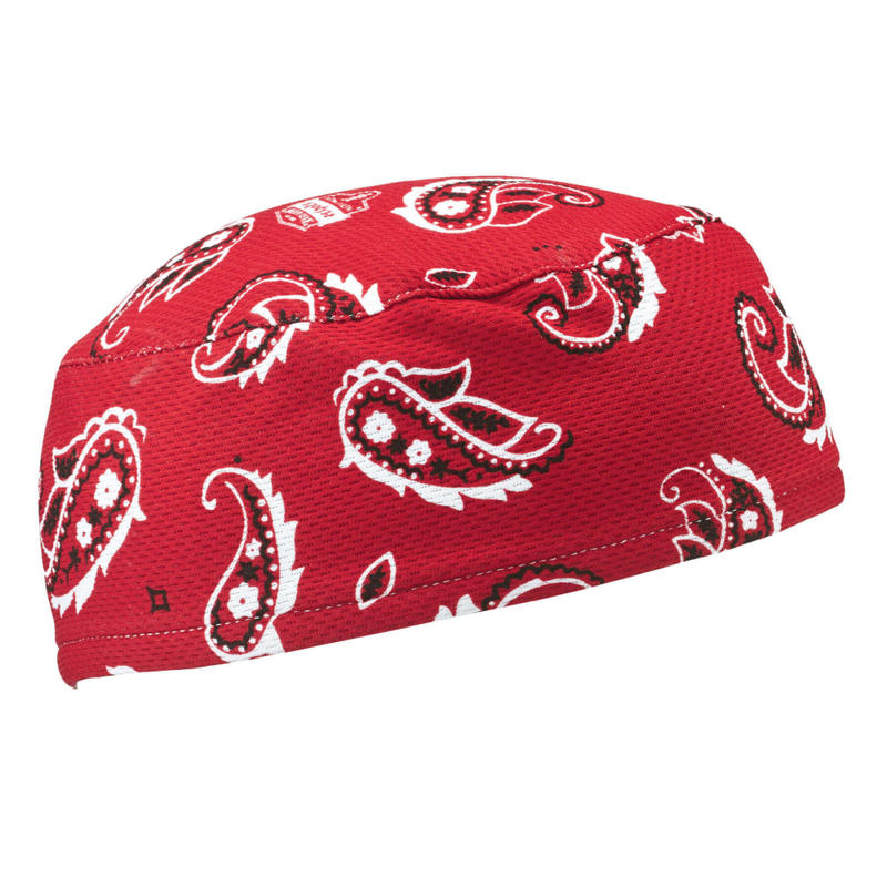 Ergodyne Chill-Its 6630 Terry Cloth Skull Caps, Red Western, Pack Of 6 Caps MPN:12508