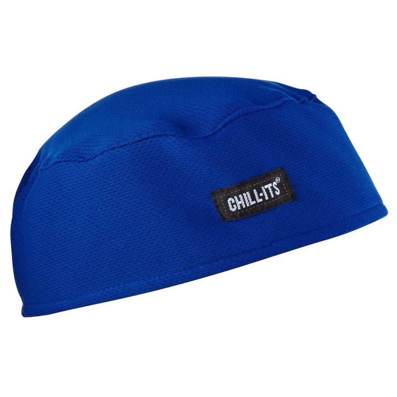 Ergodyne Chill-Its 6630 Terry Cloth Skull Caps, Blue, Pack Of 6 Caps MPN:12510