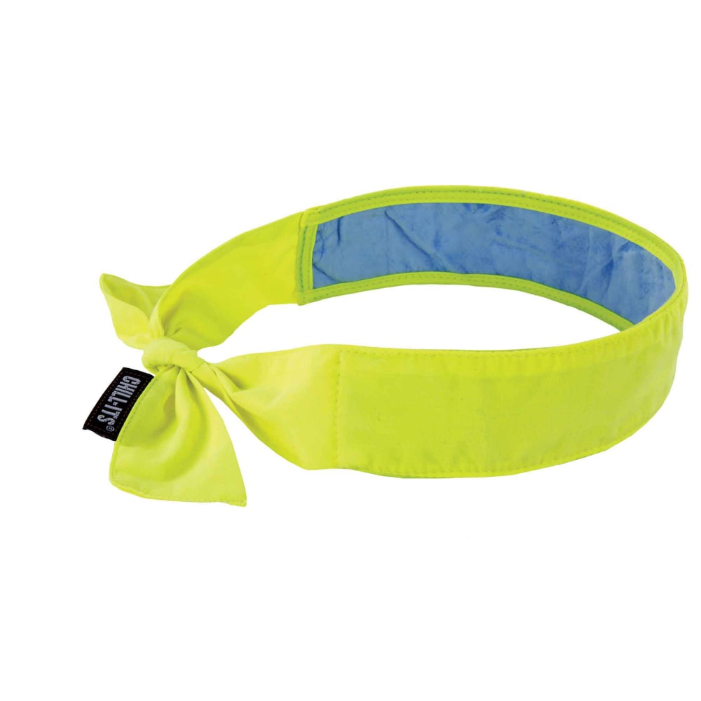 Ergodyne Chill-Its 6700CT Evaporative Cooling Tie Bandanas With Cooling Towel, Lime, Pack Of 6 Bandanas MPN:12566