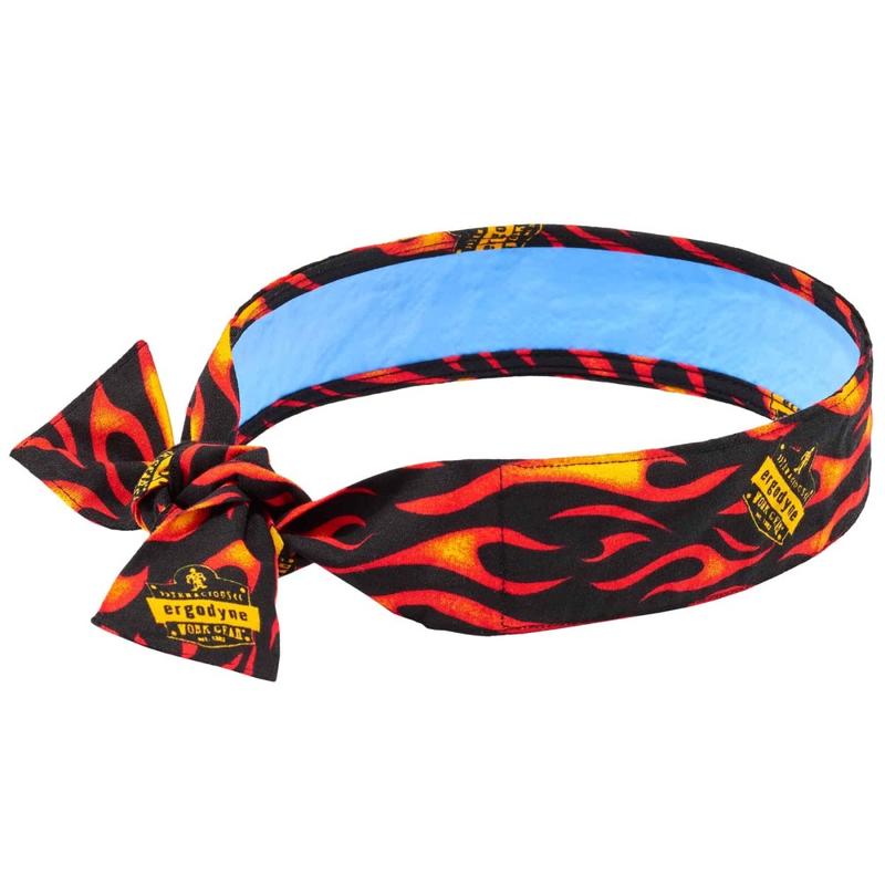 Ergodyne Chill-Its 6700CT Evaporative Cooling Tie Bandanas With Cooling Towel, Flames, Pack Of 6 Bandanas MPN:12568