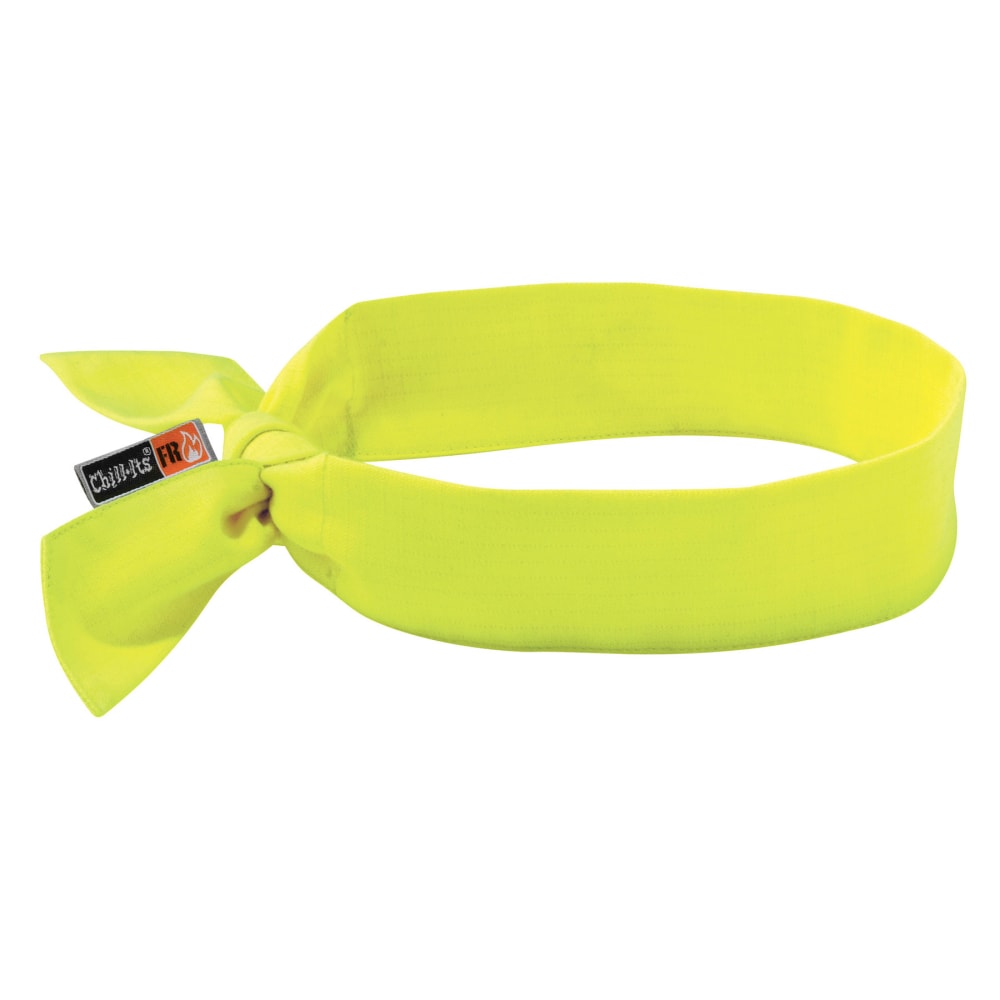 Ergodyne Chill-Its 6700FR Evaporative Cooling Bandanas With Ties, Lime, Pack Of 6 Bandanas MPN:12601