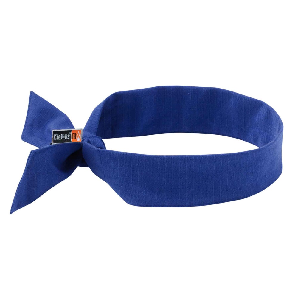 Ergodyne Chill-Its 6700FR Evaporative Cooling Bandanas With Ties, Blue, Pack Of 6 Bandanas MPN:12607
