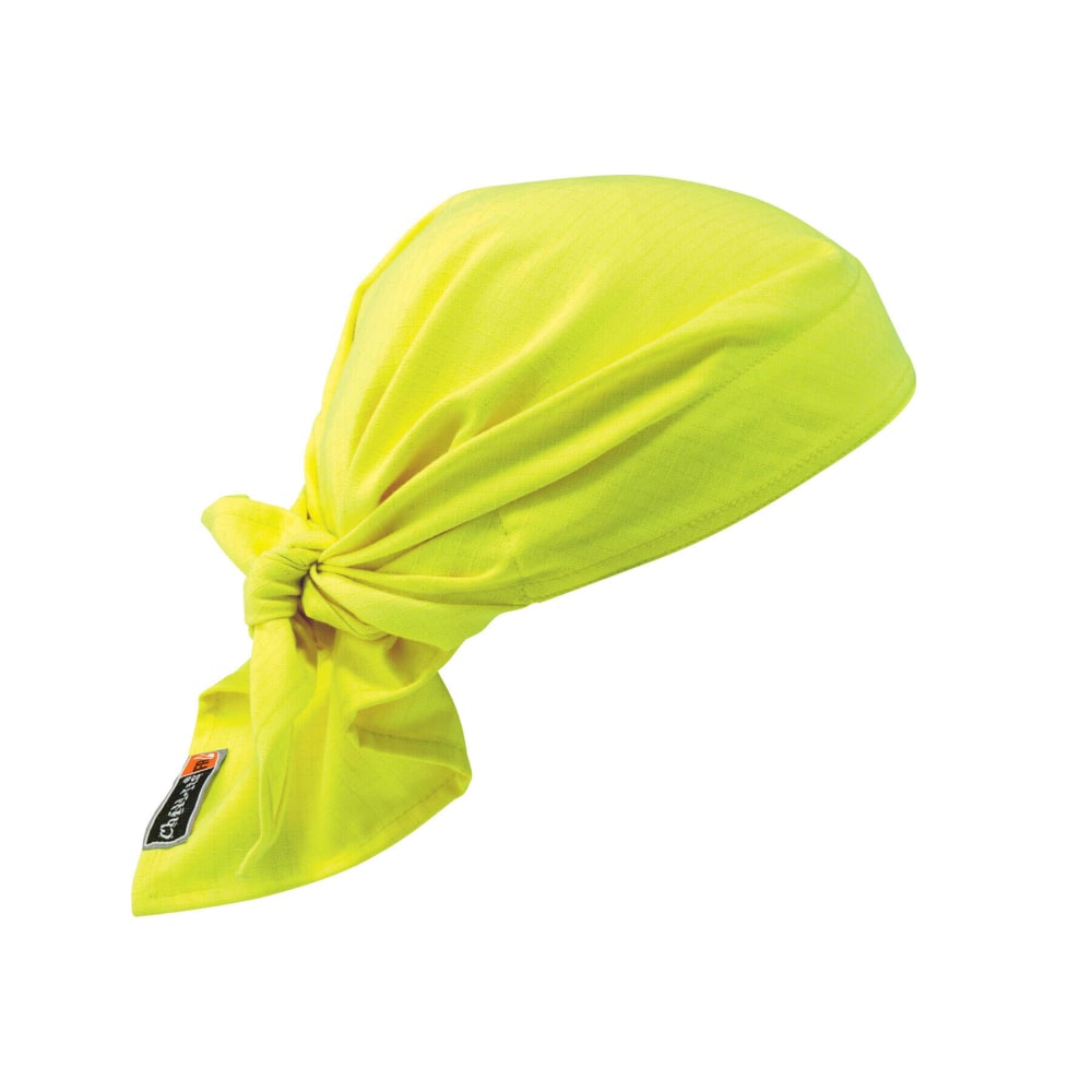 Ergodyne Chill-Its 6710FR Evaporative FR Cooling Triangle Hats, Lime, Pack Of 6 Hats MPN:12621