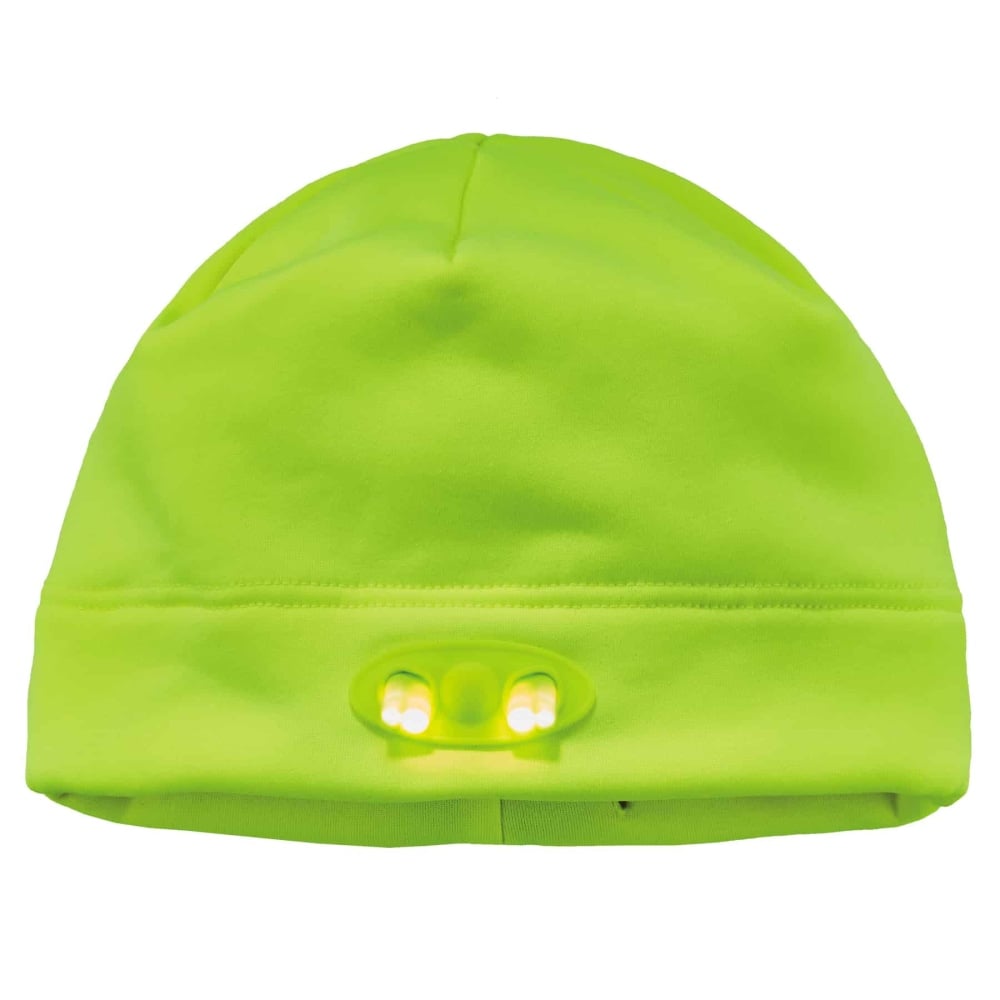 Ergodyne N-Ferno 6804 LED Light Fleece Skull Cap Beanie Hat, Lime MPN:16802