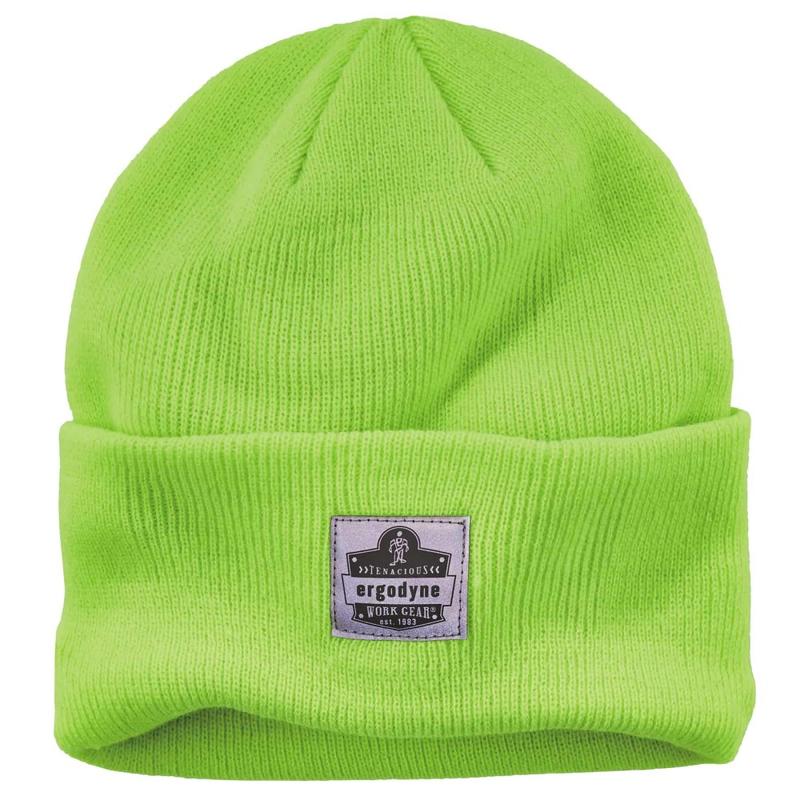 Ergodyne N-Ferno 6806 Acrylic Cuffed Rib Knit Beanie Hat, Lime MPN:16806
