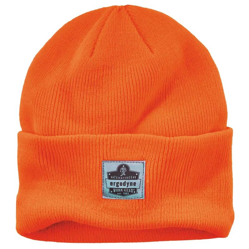 Ergodyne N-Ferno 6806 Acrylic Cuffed Rib Knit Beanie Hat, Orange MPN:16807