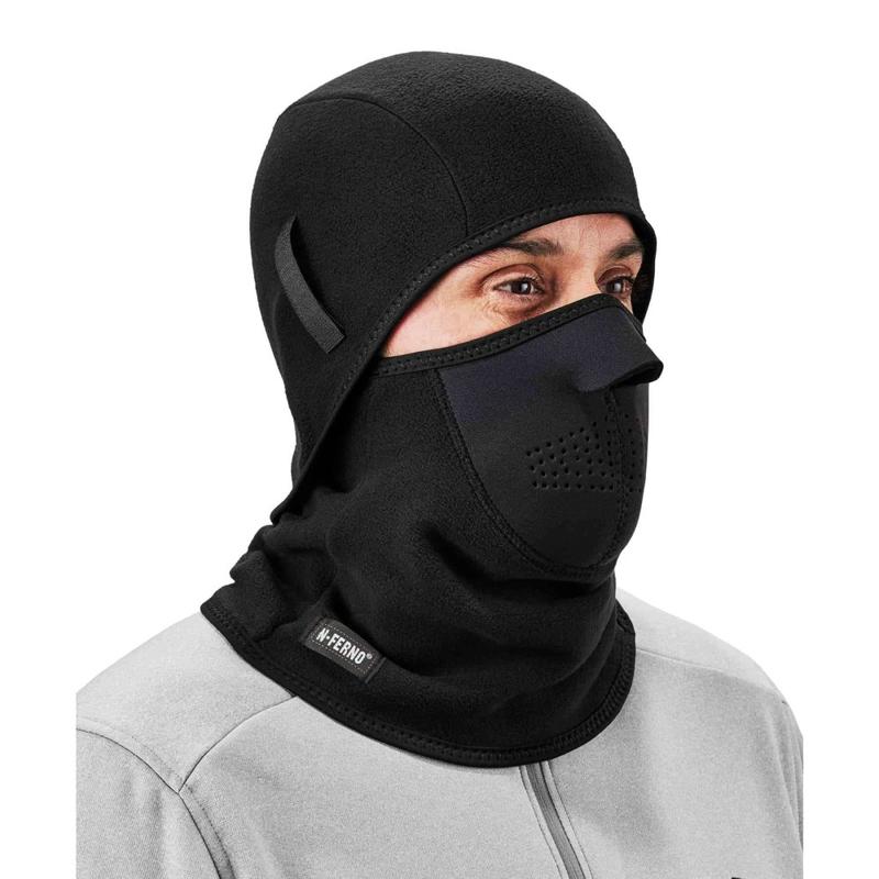 Ergodyne N-Ferno 6827 2-Piece Balaclava Face Masks, One Size, Black, Pack Of 12 Masks MPN:16827