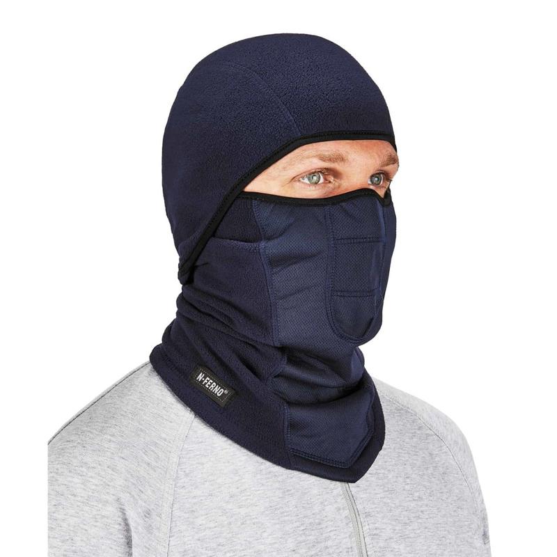 Ergodyne N-Ferno 6823 Wind-Proof Hinged Balaclava Face Masks, One Size, Navy, Pack Of 12 Masks MPN:16851