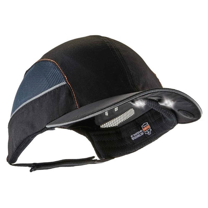 Ergodyne Skullerz 8960 Bump Cap With LED Lights, Long Brim, Black MPN:23374