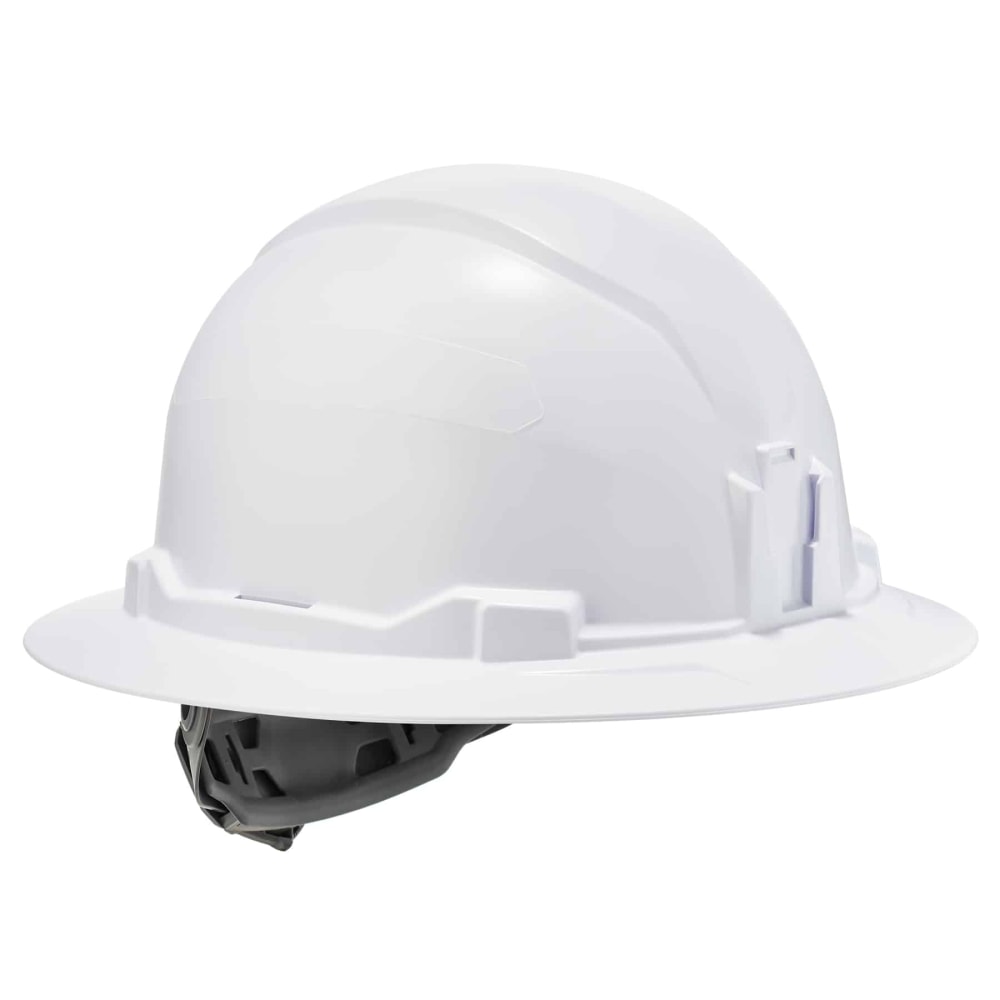 Ergodyne Skullerz 8971 Class E Full Brim Hard Hat With Ratchet Suspension, White MPN:60150