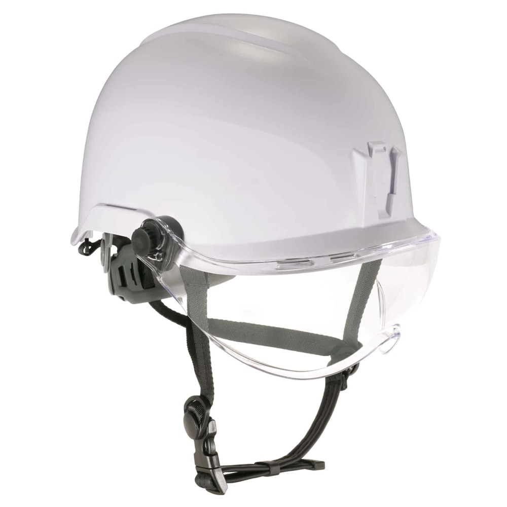 Ergodyne Skullerz 8974V Anti-Fog Class E Safety Helmet With Visor Kit, Clear Lens, White MPN:60215