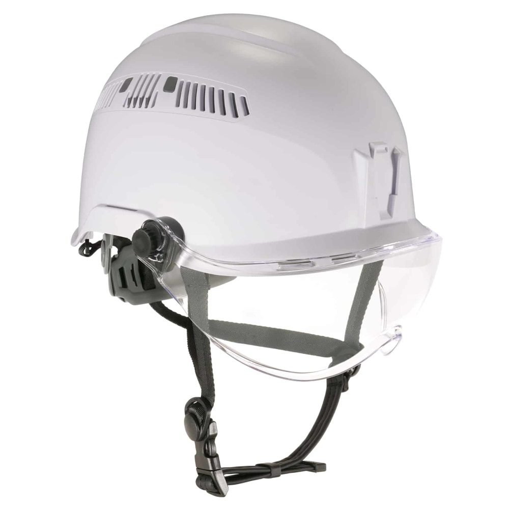 Ergodyne Skullerz 8975V Anti-Fog Class C Safety Helmet With Visor, Clear Lens, White MPN:60219