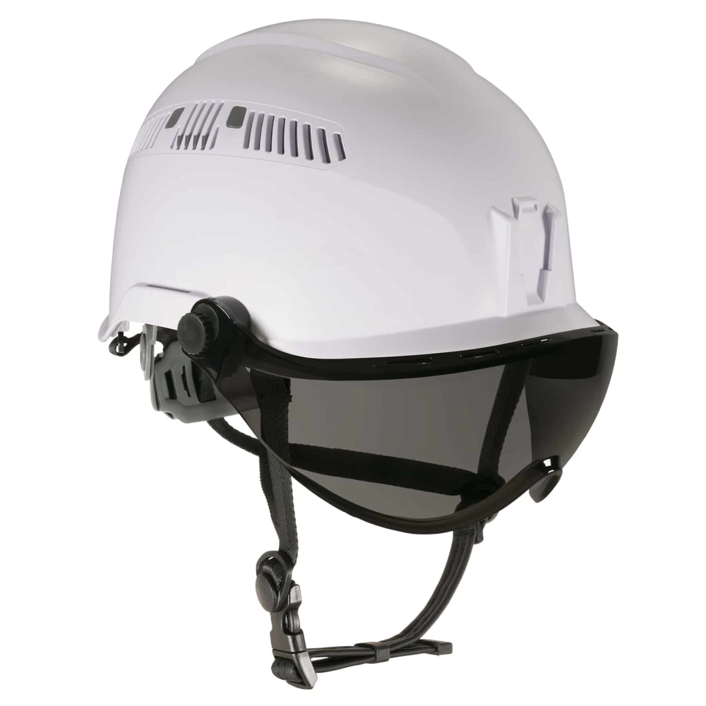 Ergodyne Skullerz 8975V Anti-Fog Class C Safety Helmet With Visor, Smoke Lens, White MPN:60220