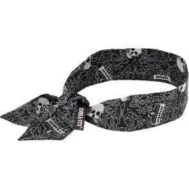 Ergodyne® Chill-Its 6700 Evaporative Cooling Bandana Headband Polymers Tie Closure Skulls 12329 - Pkg Qty 24