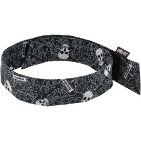 Ergodyne® Chill-Its 6705 Evaporative Cooling Bandana Headband Polymers Hook & Loop Skulls 12349 - Pkg Qty 24