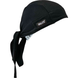 Ergodyne® Chill-Its 6615 High-Performance Terry Cloth Bandana Polyester Tie Closure Black 12487 - Pkg Qty 6