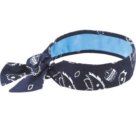 Ergodyne Chill-Its® Evap. Cooling Bandana w/ Built-In Cooling Towel Tie Navy Western 12564 12564