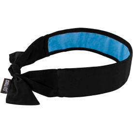 Ergodyne® Chill-Its 6700CT Evaporative Cooling Bandana Headband Tie Closure PVA Black 12565 - Pkg Qty 6
