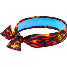 Ergodyne® Chill-Its® 6705CT Evaporative Cooling Bandana w/ Built-In Cooling Towel Flames 12568 - Pkg Qty 6